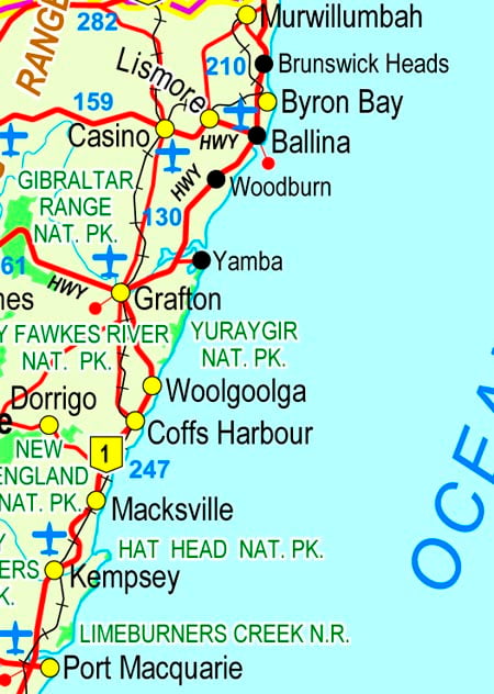 North Coast NSW Map 